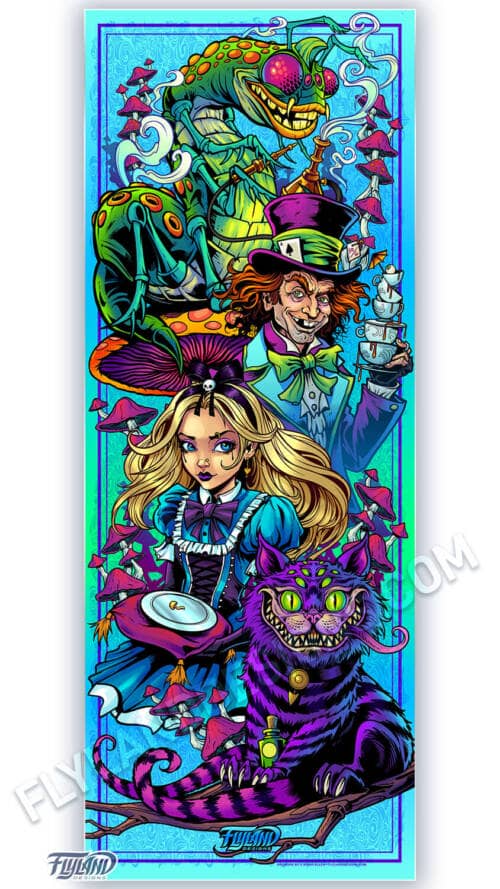 Alice In Wonderland Vertical Vinyl Banner with Grommets Vertical Vinyl Banner with Grommets artwork by Brian Allen