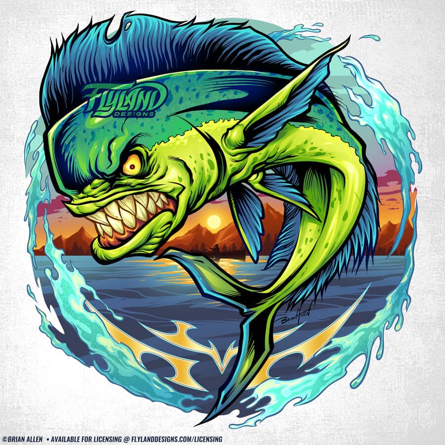 Angry Mahi-Mahi An illustration of an angry mahi mahi