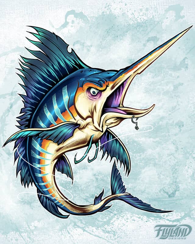 Mad Marlin Artwork by Brian Allen Mad Marlin Caught Artwork by Artist Brian Allen of FlyLandDesigns.com