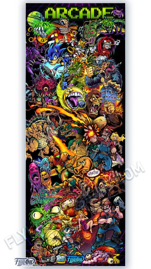 Arcade Vertical Vinyl Banner with Grommets Vertical Vinyl Banner with Grommets artwork by Brian Allen