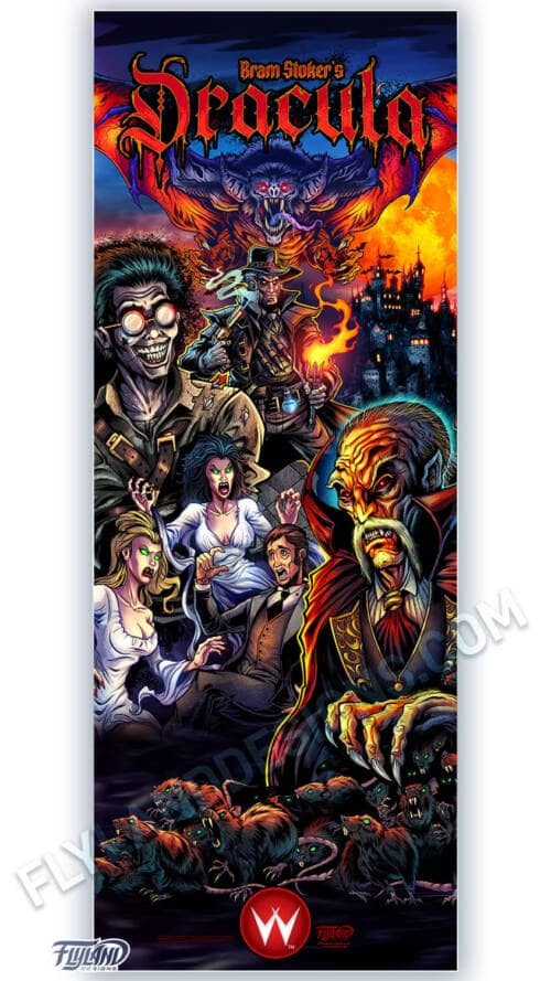 24"x63" Vertical Pinball Banner with artwork by Brian Allen