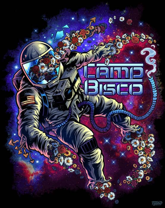 Astronaut floating through space