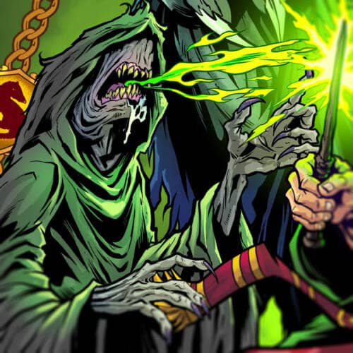 Harry Potter vs the Dementors Foil Disc drawn by Brian Allen