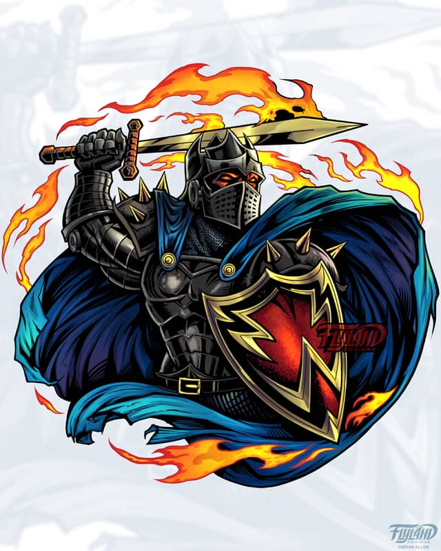 Knight With Fire Sword and Blue Cape