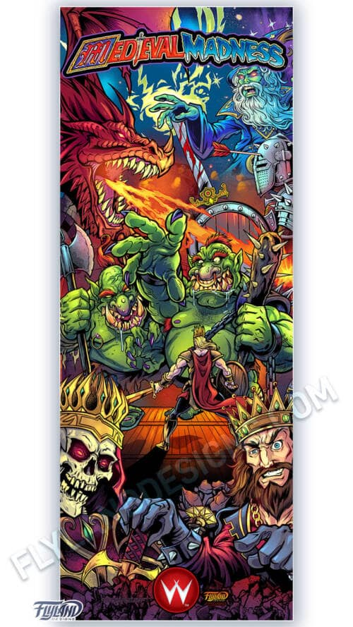 24"x63" Vertical Pinball Banner with artwork by Brian Allen