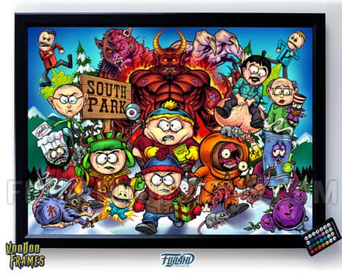 My Custom Illustration of  the South Park characters in a LED Voodoo frame