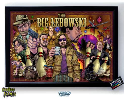 Tribute drawing of the characters from the Big Lebowski drawn in the style of Brian Allen, featuring the Dude, Walter, Donny, Jesus, and more