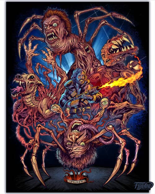 Illustration of various monstrous creatures from John Carpenter's The Thing movie