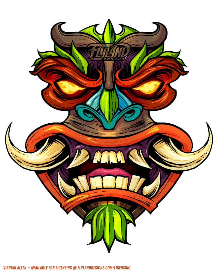 Tiki Pattern Head 10 Various Styles of Tiki Heads