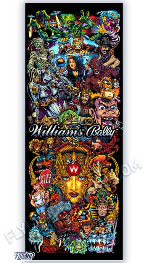 24"x63" Vertical Pinball Banner with artwork by Brian Allen