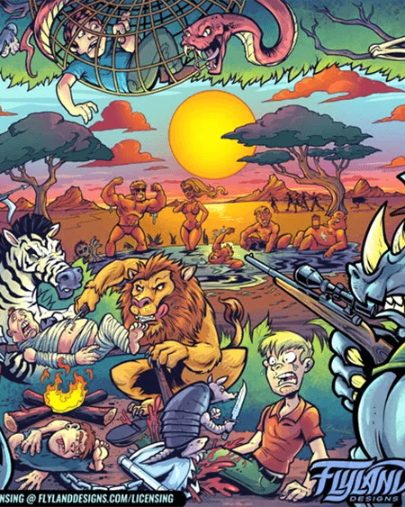 Hunters parody, animals hunting humans